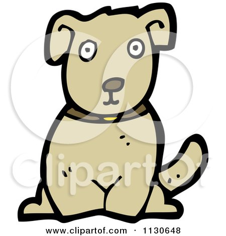Cartoon Of A Sitting Dog 4 - Royalty Free Vector Clipart by lineartestpilot