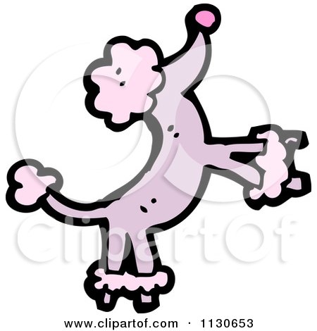 Cartoon Of A Purple Poodle 4 - Royalty Free Vector Clipart by lineartestpilot