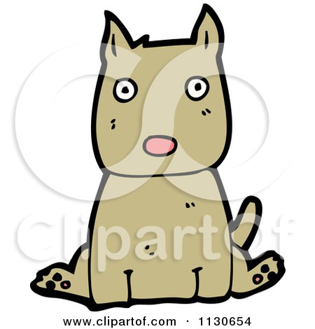 Cartoon Of A Sitting Dog 1 - Royalty Free Vector Clipart by lineartestpilot