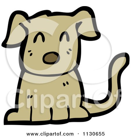 Cartoon Of A Sitting Dog 2 - Royalty Free Vector Clipart by lineartestpilot
