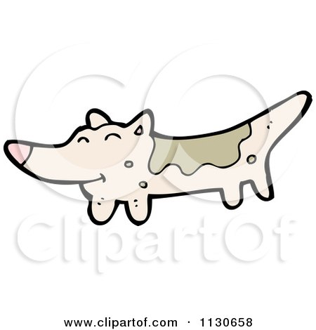 Cartoon Of A Walking Dog 1 - Royalty Free Vector Clipart by lineartestpilot