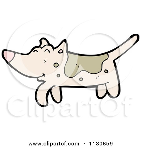 Cartoon Of A Walking Dog 2 - Royalty Free Vector Clipart by lineartestpilot