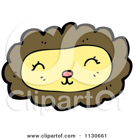 Cartoon Of A Lion Face 2 - Royalty Free Vector Clipart by lineartestpilot