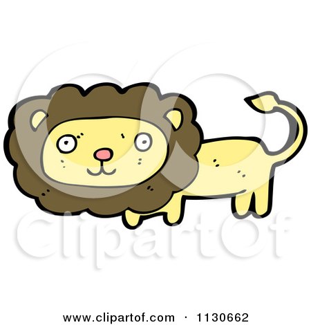 Cartoon Of A Wild Lion 1 - Royalty Free Vector Clipart by lineartestpilot