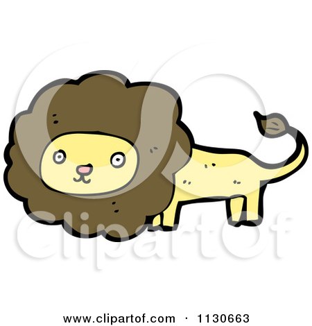 Cartoon Of A Wild Lion 2 - Royalty Free Vector Clipart by lineartestpilot