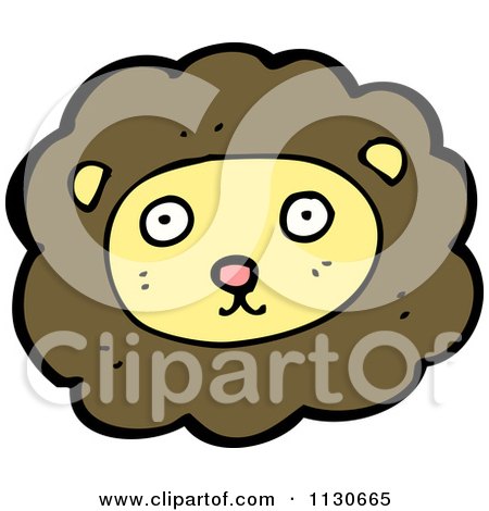 Cartoon Of A Lion Face 4 - Royalty Free Vector Clipart by lineartestpilot