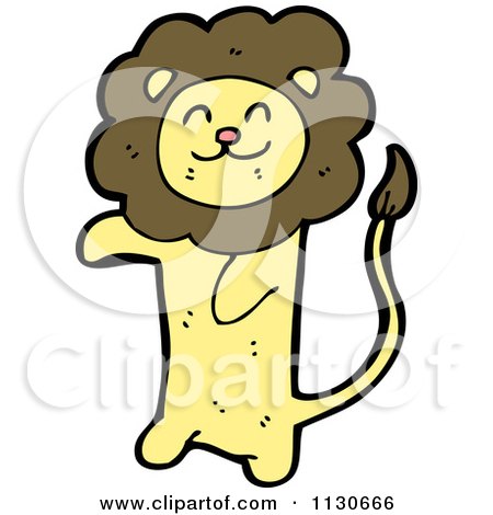 Cartoon Of A Standing Lion 3 - Royalty Free Vector Clipart by lineartestpilot
