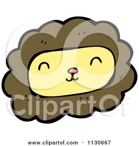 Cartoon Of A Lion Face 1 - Royalty Free Vector Clipart by lineartestpilot