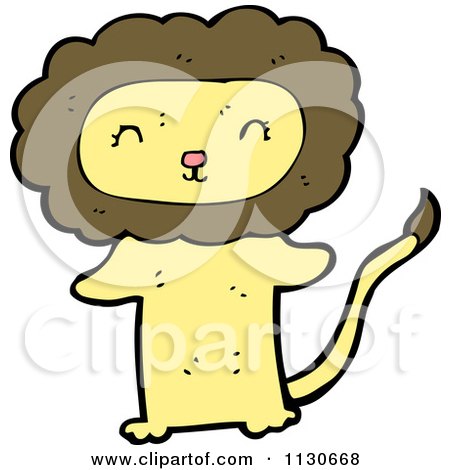 Cartoon Of A Standing Lion 1 - Royalty Free Vector Clipart by lineartestpilot