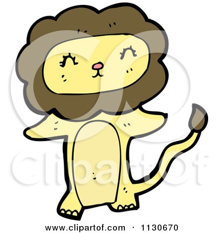 Cartoon Of A Standing Lion 2 - Royalty Free Vector Clipart by lineartestpilot