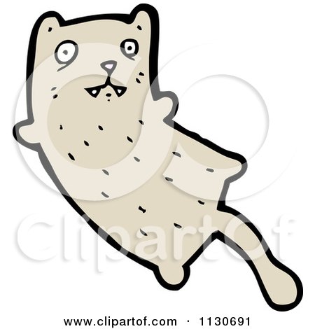 Cartoon Of A Jumping Cat 1 - Royalty Free Vector Clipart by lineartestpilot