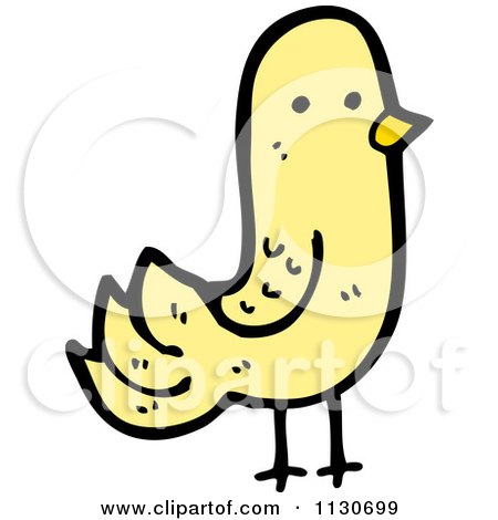 Cartoon Of A Yellow Pigeon 2 - Royalty Free Vector Clipart by lineartestpilot