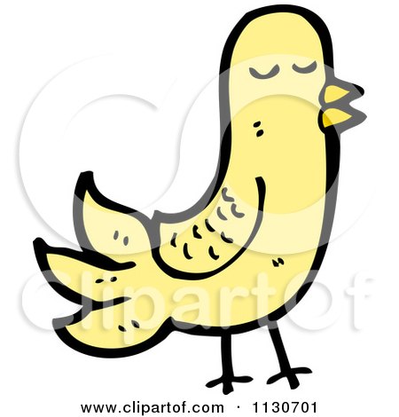 Cartoon Of A Yellow Pigeon 1 - Royalty Free Vector Clipart by lineartestpilot