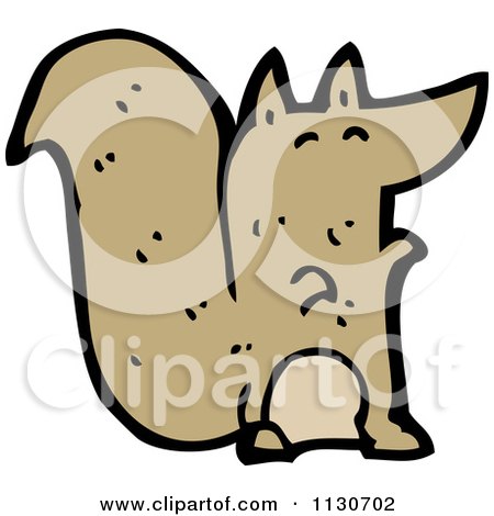 Cartoon Of A Brown Squirrel 2 - Royalty Free Vector Clipart by lineartestpilot