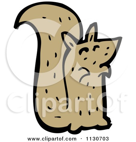 Cartoon Of A Brown Squirrel 1 - Royalty Free Vector Clipart by lineartestpilot