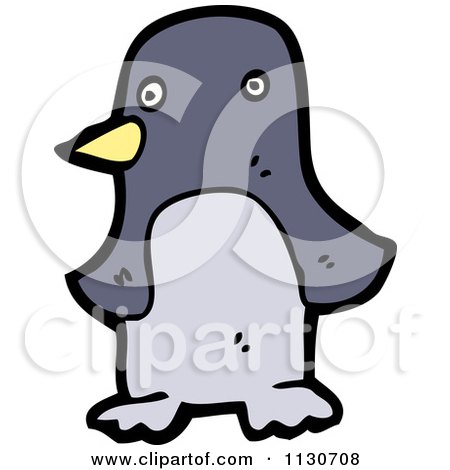 Cartoon Of A Penguin - Royalty Free Vector Clipart by lineartestpilot