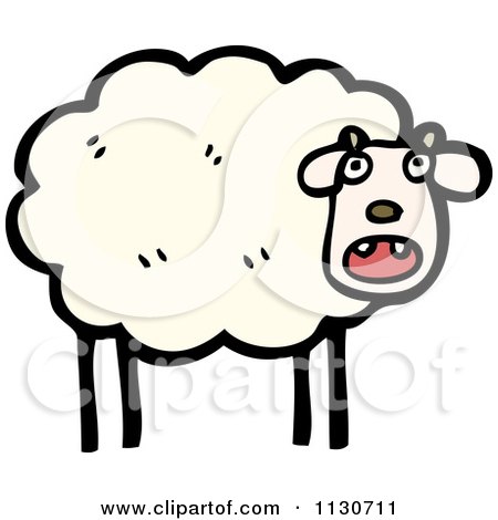 Cartoon Of A Scared Sheep - Royalty Free Vector Clipart by lineartestpilot