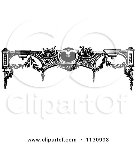 Clipart Of A Retro Vintage Black And White Architecture Border - Royalty Free Vector Illustration by Prawny Vintage