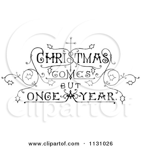 Clipart Vintage Christmas Sign With Ornate Elements - Royalty Free Vector Illustration by Prawny ...