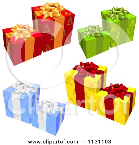 Clipart Of 3d Gift Wrapped Presents 1 - Royalty Free Vector Illustration by dero