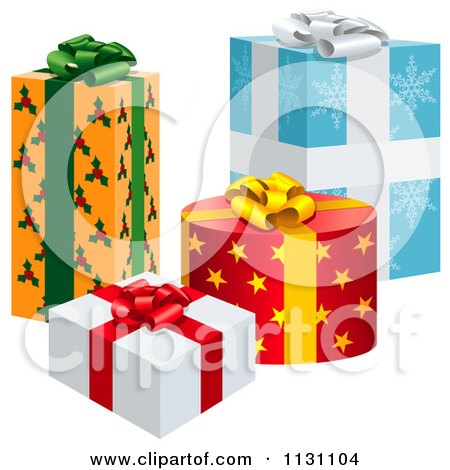 Clipart Of 3d Gift Wrapped Presents 2 - Royalty Free Vector Illustration by dero