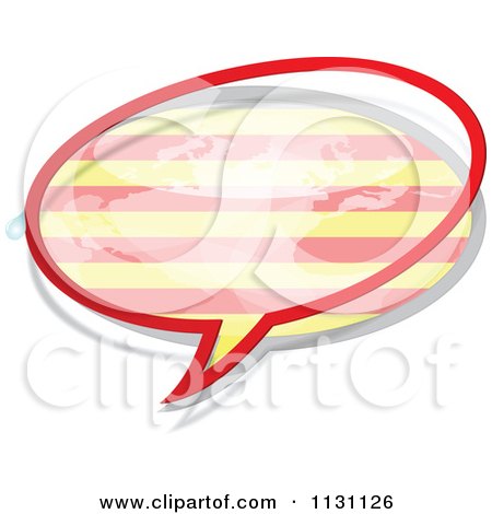 Clipart Of A Catalonia Flag Chat Balloon - Royalty Free Vector Illustration by Andrei Marincas