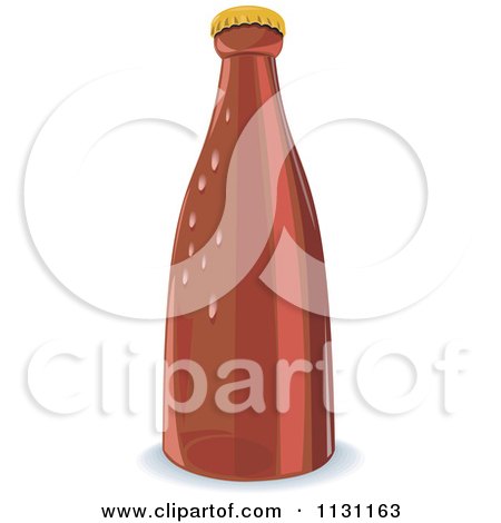 Clipart Of A Red Beer Bottle 1 - Royalty Free Vector Illustration by patrimonio