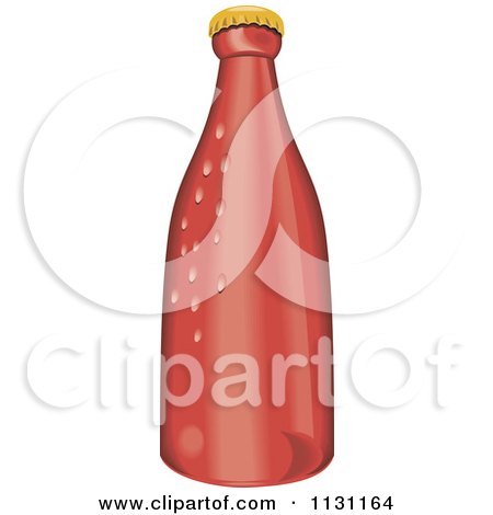 Clipart Of A Red Beer Bottle 2 - Royalty Free Vector Illustration by patrimonio