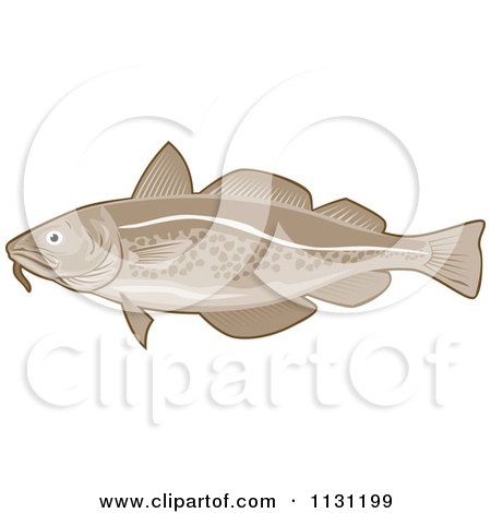 Clipart Of A Retro Atlantic Cod Fish - Royalty Free Vector Illustration by patrimonio