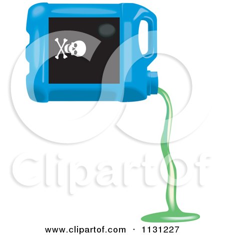 Clipart Of A Bottle Of Pouring Antifreeze - Royalty Free Vector Illustration by patrimonio