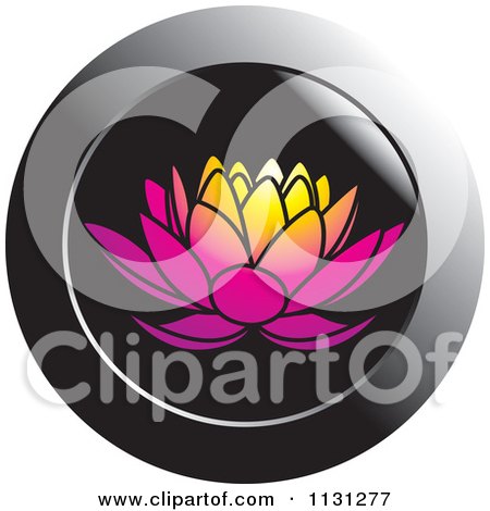 Clipart Of A Lotus Icon - Royalty Free Vector Illustration by Lal Perera