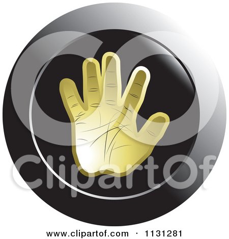 Clipart Of A Gold Hand Icon - Royalty Free Vector Illustration by Lal Perera