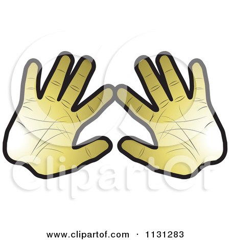 Clipart Of Gold Hands - Royalty Free Vector Illustration by Lal Perera