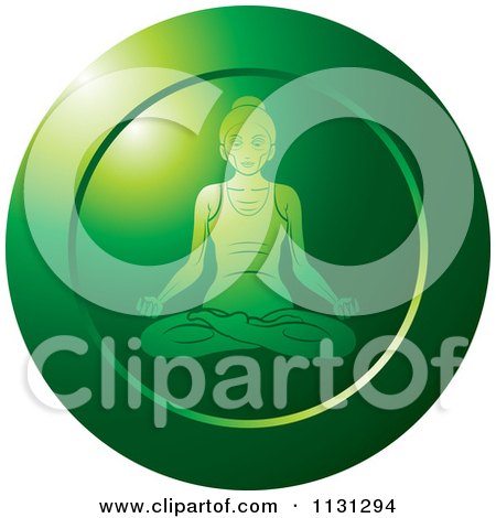 Clipart Of A Yoga Woman Meditating Icon 1 - Royalty Free Vector Illustration by Lal Perera