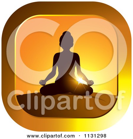 Clipart Of A Sunset Meditation Yoga Icon - Royalty Free Vector Illustration by Lal Perera