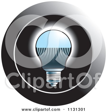 Clipart Of A LED Light Bulb Icon - Royalty Free Vector Illustration by Lal Perera