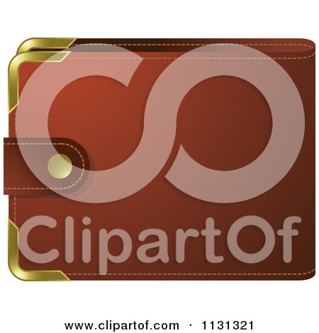 Clipart Of A Brown Wallet - Royalty Free Vector Illustration by Lal Perera