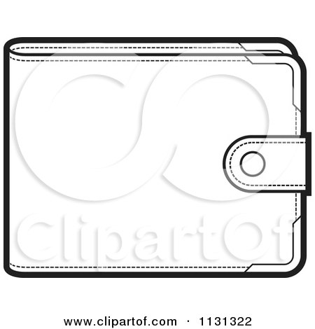 Clipart Of An Outlined Wallet - Royalty Free Vector Illustration by Lal Perera