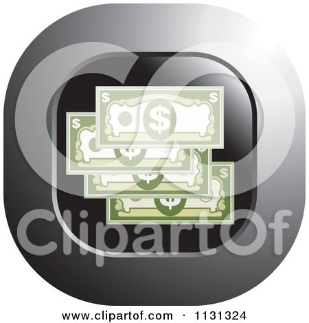 Clipart Of A Cash Money Icon - Royalty Free Vector Illustration by Lal Perera