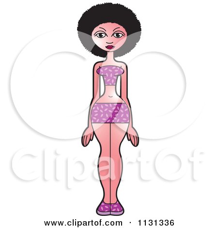 Clipart Of An African American Woman In A Bikini - Royalty Free Vector Illustration by Lal Perera