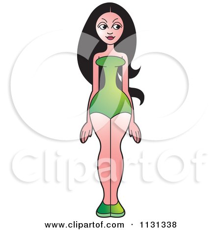 Clipart Of A Woman In A One Piece Bathing Suit - Royalty Free Vector Illustration by Lal Perera
