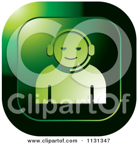 Clipart Of A Green Live Chat Icon - Royalty Free Vector Illustration by Lal Perera