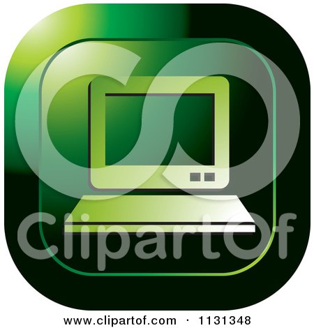 Clipart Of A Green PC Computer Icon - Royalty Free Vector Illustration by Lal Perera