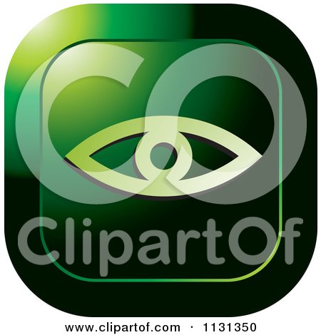 Clipart Of A Green Eye Icon - Royalty Free Vector Illustration by Lal Perera