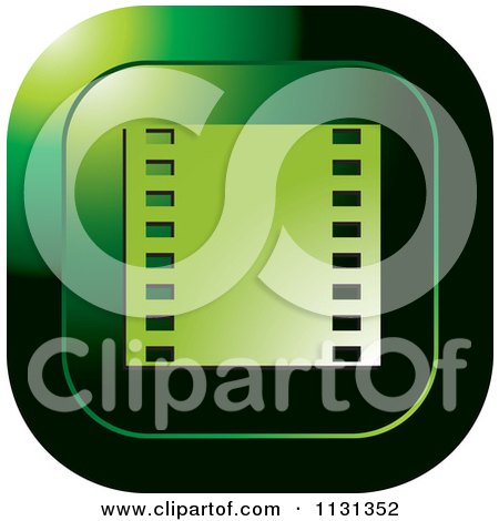 Clipart Of A Green Film Strip Icon - Royalty Free Vector Illustration by Lal Perera