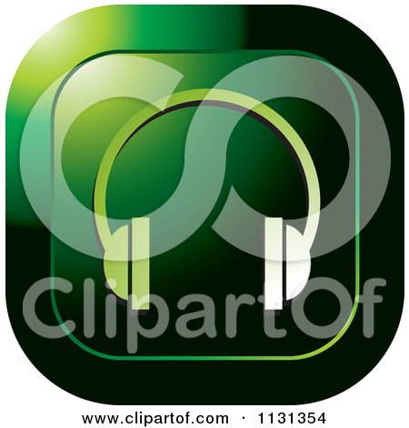 Clipart Of A Green Headphones Icon - Royalty Free Vector Illustration by Lal Perera