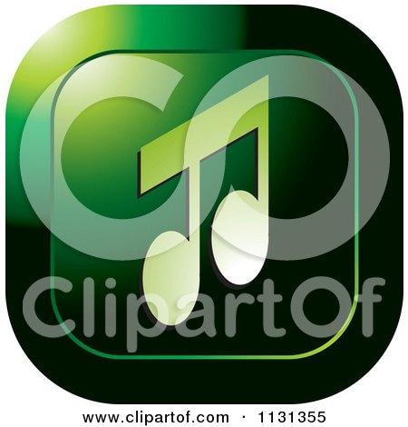 Clipart Of A Green Music Note Icon - Royalty Free Vector Illustration by Lal Perera