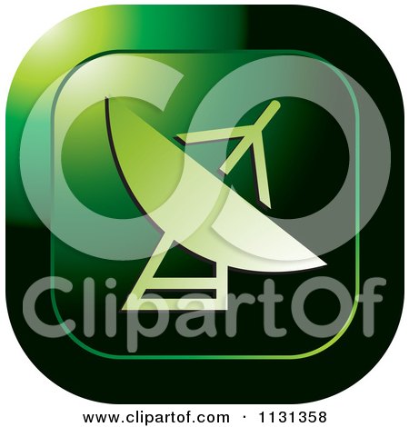 Clipart Of A Green Satellite Icon - Royalty Free Vector Illustration by Lal Perera