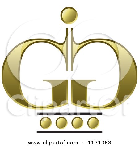 Clipart Of A Gold Crown G Icon - Royalty Free Vector Illustration by Lal Perera