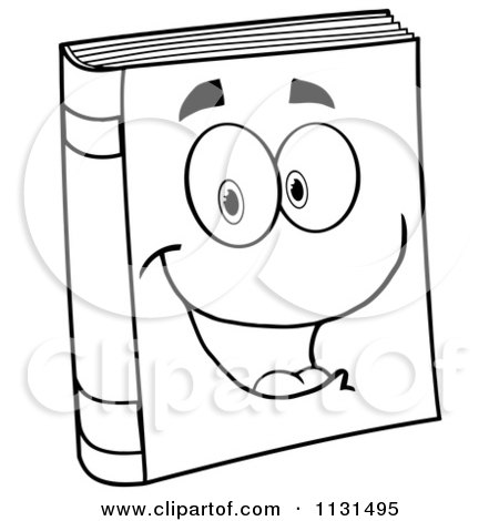 Cartoon Of A Happy Book Mascot - Royalty Free Vector Clipart by Hit Toon